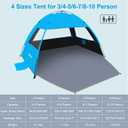 Gorich Beach Tent Sun Shelter for 3 Person with UPF 50＋ UV Protection, Lightweight & Easy Setup Beach Shade Canopy, Portable Beach Shade Tent Beach Cabana