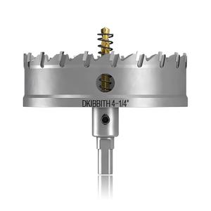 TCT Hole Saw Set, 4-1/4"(108mm) Heavy Duty Tungsten Carbide Tipped Hole Cutters for Stainless Steel Mild Steel Copper Iron Brass Plastic and More, with Titanium-Plated Pilot Drill Bits.