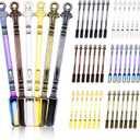 48 Pcs Mini Metal Spoons, Spice Spoons, Tiny Spoons for Powder, Necklace with Spoon, Shovel Keychain for DIY Spices, Herbs, Powder, Coffee, Sugar (Colorful)