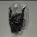 Halloween Gothic Devil Antelope Sheep Horn Headband Flower Crown with Black Mesh Veil Hair Hoop Cosplay Costume Proms Party Headwear