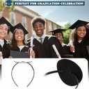 3 x 2 Pack Graduation Cap Headband, Grad Cap Insert with EVA Foam Sticker, Secure Your Graduation Hairstyle, Essential Hat Accessory for Graduates, Students, Girls (round, 1 Count (Pack of 2))
