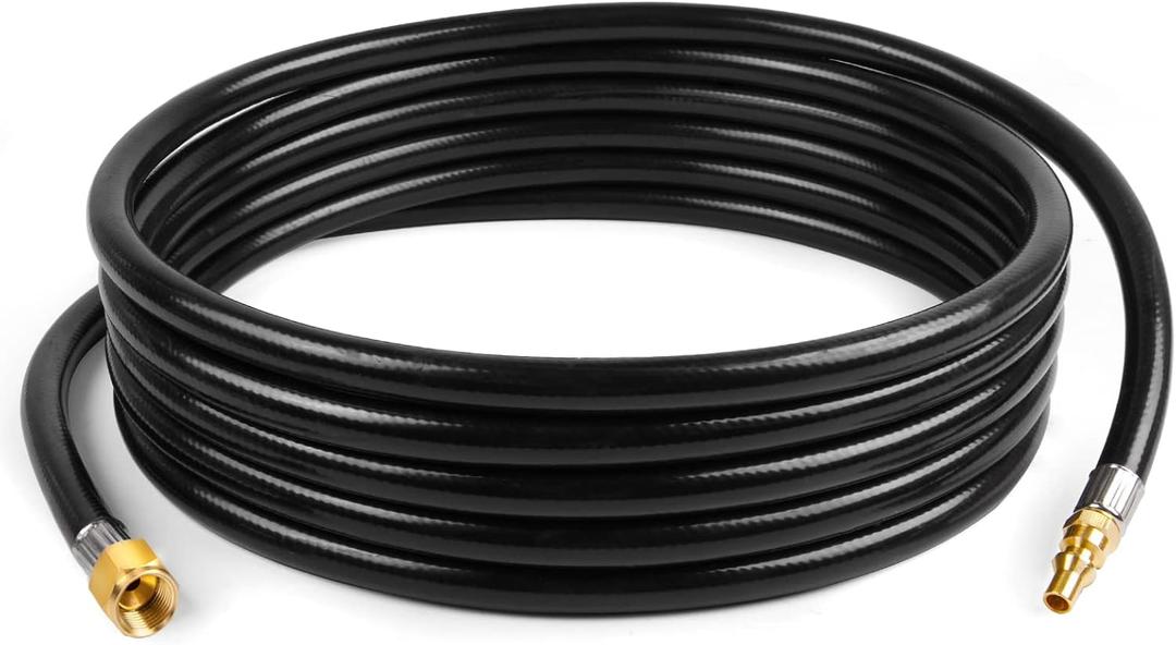 GASPRO 18-Foot RV Quick Connect Propane Hose for Portable Fire Pit, Camp Chef Explorer, Outland Living Fire Bowl, Camping Grill and More