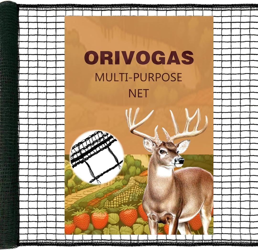 Deer Fence Netting,Plastic Mesh Fence 6.5x50ft,Reinforced Edges 55gsm Heavy Duty Animal Barrier,Ideal for Garden Netting,Against Bird,Temporary Fence,Fruit Plant Protection,Black