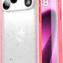SPORTLINK for iPhone 17 Pro Max Waterproof Case - Shockproof Dustproof Case with Built-in Screen Protector, Full Body Heavy Duty Sealed Protective Cover for iPhone 17 Pro Max 6.9" Pink/Frosted Clear