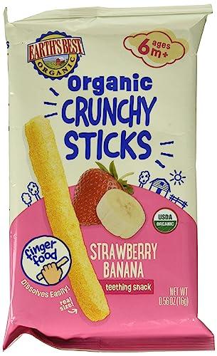 EARTHS BEST Organic Strawberry Banana Crunchy Sticks, 0.56 OZ 5 Pack