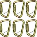 Fusion Climb Tacoma High Strength Auto-Lock Gold Steel Carabiner Clip 50kN for Heavy Duty, Construction, Roofing, Climbing, Camping, hammock UIAA