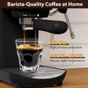Espresso Machine with Steam Milk Frother Semi Automatic 20 Bar Compact Black with Touch Screen for home Cafetera Espresso, Latte, Cappuccino, Americano, Macchiato