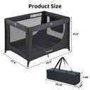 Pamo Babe Compact Pack and Play - Portable Crib for Baby, Lightweight Foldable Travel Playard with Mattress Pad & Carry Bag, Safe Breathable Travel Bed for Home, Trips & Family Visits, Black