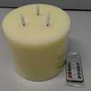 Amagic 6"x6" Extra Large Flameless Candles with 3 Wicks, Battery Operated Candles with Remote Control and Timers, 6 inch Diameter LED Pillar Candles, Real Wax, Ivory