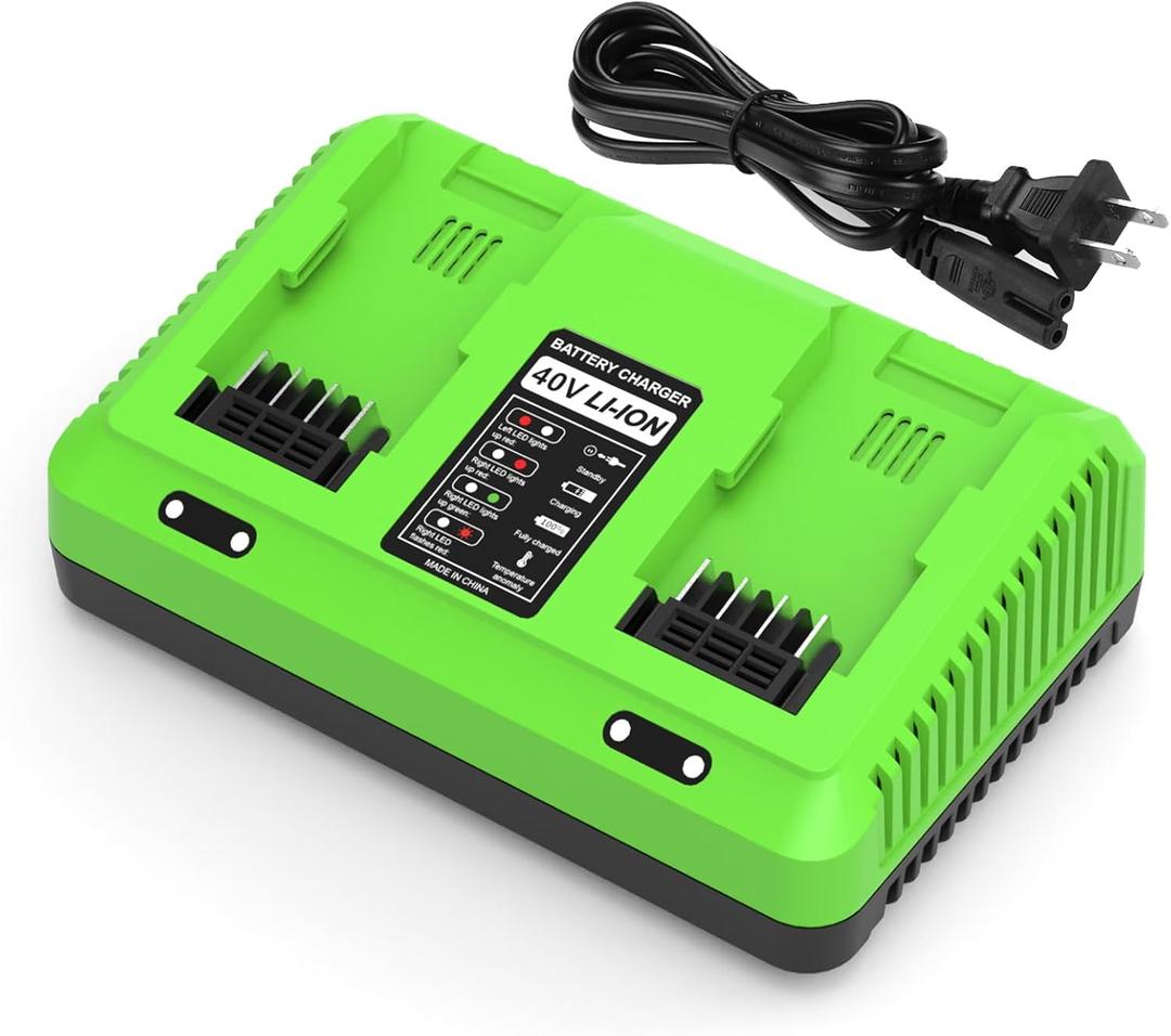 2-Port 40V Replacement for Greenworks 40v Battery Charger Compatible with 29482 29252 20202 22262 29472 29462