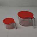 M MCIRCO 2 Pcs Glass Measuring Cups with Lids Set  Measuring Jugs with Handle, Nesting Liquid Measuring Cups for Kitchen