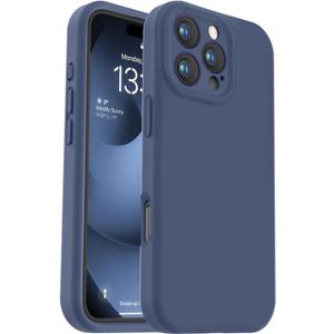Vooii Compatible with iPhone 16 Pro Case, Liquid Silicone Upgrade [Camera Protection] [Soft Anti-Scratch Microfiber Lining] Shockproof Phone Case for iPhone 16 Pro 6.3 inch - Navy Blue