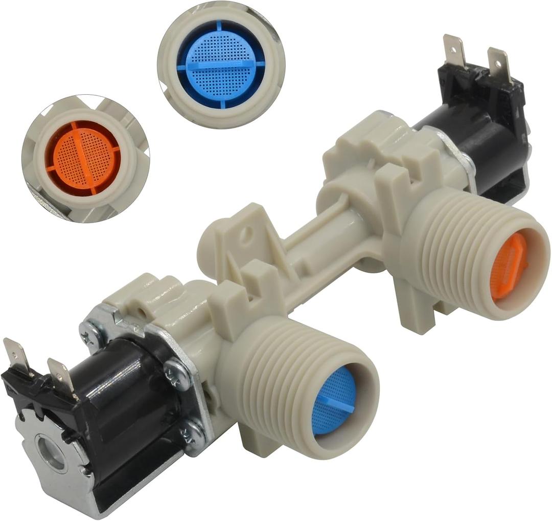 W10906602 Washer/Dryer water inlet valve Compatible with Whirlpool Kenmore Amana Washer Replace W10869511 W11176412 4460930 AP6036153 PS11769643 EAP11769643