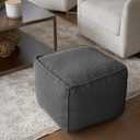 ZICOTO Beautiful Boucle Pouf Ottoman and Foot Rest - Elevate Your Living Room Decor with Lightweight Comfort and Charm - A Round Modern Foam Filled Foot Stool Perfect to Rest Your Feet