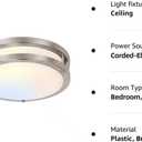 Hykolity 10 inch Flush Mount LED Ceiling Light Fixture, 17W 1100lm, 2700K/3000K/3500K/4000K/5000K Adjustable Ceiling Lights, Brushed Nickel Saturn Dimmable Lighting for Hallway Bathroom or Kitchen