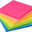 2 x Vanpad Sticky Notes 4x4 in Bright Stickies Colorful Super Sticking Power Memo Pads Strong Adhesive 6 Pads/Pack 72 Sheets/pad