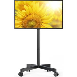 Perlegear Rolling TV Stand for 23-60 Inch LCD LED OLED 4K Smart TVs Holds up to 88lbs, Mobile TV Stand with Height Adjustable, Tilting TV Cart with Locking Wheels Max VESA 400x400mm, PGTVMC16