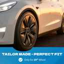 19 Inch Wheel Covers for Tesla Model Y 2021-2024, Hubcaps Compatible with Tesla Model Y Rim Protector Replacement, Quick Installation, 4 Pcs Matte Black