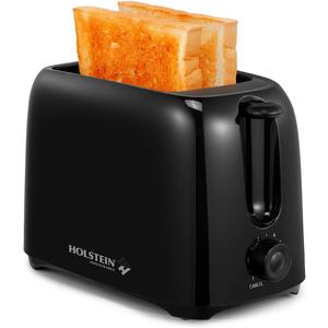 Holstein Housewares - 2-Slice Toaster with 6 Browning Control Settings, Black - Great to Toast Bread, Bagels and Waffles