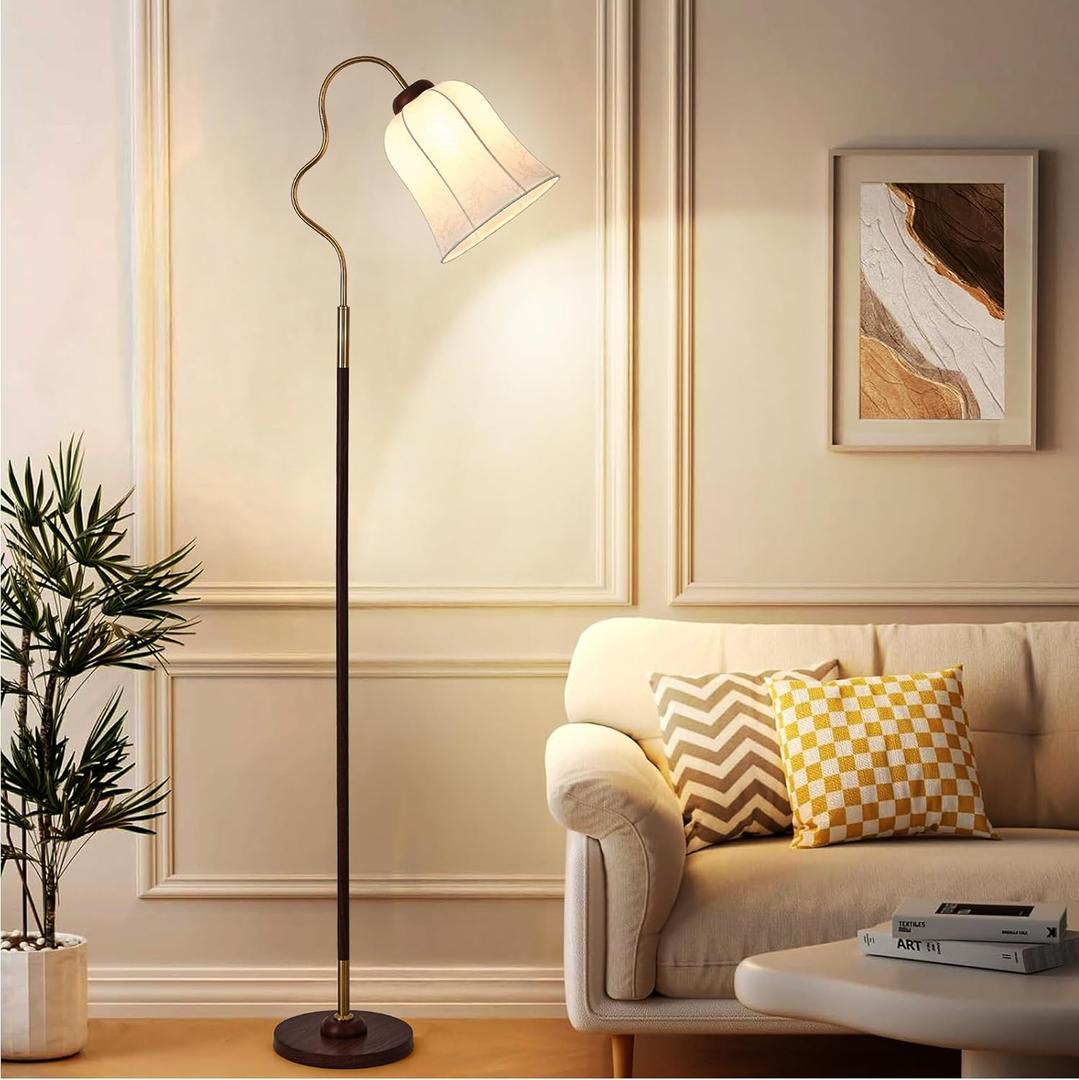68" Floor Lamp for Living Room Gold with Foot Switch, 3 Color Modern Corner Standing Lamp, Bright Tall Dimmable Lamp for Kids Reading Bedroom Office Home Decor (Flower-Shaped lamp)