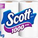 Scott 1000 Toilet Paper, 24 Rolls, Septic-Safe, 1-Ply Toilet Tissue