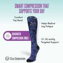 Crazy Compression Socks, Comfortable Support Socks for Recovery, Travel, Hiking, and Long-Hour Comfort w/Fun Designs, L-XL