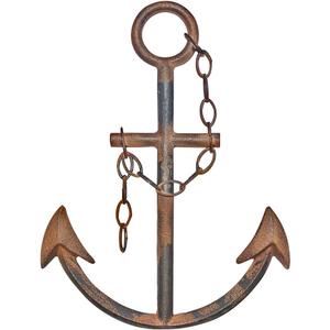 WALL CHARMERS 16" Cast Iron Metal Anchor Wall Decor (Rustic)