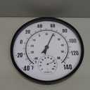 MUMTOP Indoor Outdoor Thermometer, 10 Inch Large Numbers Waterproof Wall Thermometer with Hygrometer for Patio Home Living Room Bedroom(Black) (Black)