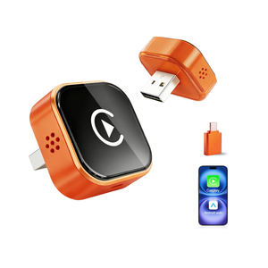 2026 Wireless CarPlay Adapter for iPhone,2 in 1 for Apple Carplay and Android Auto Adapter,Mini carplay Wireless Adapter Convert Wired to Wireless, Plug & Play, USB to USB-C/Type-C (Orange)