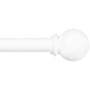 Kenney Chelsea Ball End Window Curtain Rod, Adjustable Curtain Rod for Windows 28 to 48 Inches, Extendable Curtain Rod Set, White