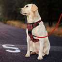 IVY&LANE No Pull Dog Harness with Leash Set, Reflective No Choke Pet Vest,Adjustable Oxford Dog Vest Harness with Easy Control Handle for Medium Lagre Dogs (Checkered Red,M)