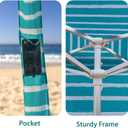 AMMSUN Portable Beach Cabana, 6.5x6.5ft Beach Canopy, Easy Set up and Take Down, UPF50+ Cabana Tent with Sand Pockets Anchors and Side Side Walls Wind Resistant Cabana Beach Tent for Whole Family