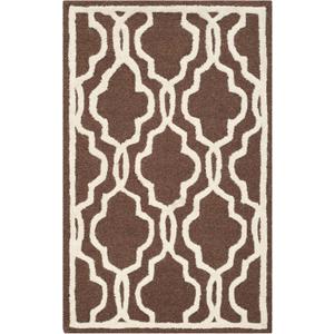 SAFAVIEH Cambridge Collection 2' x 3' Dark Brown / Ivory CAM131H Handmade Moroccan Premium Wool Accent Rug