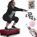 Vibration Plate Exercise Machine - Whole Body Workout Vibration Platform Lymphatic Drainage Machine for Weight Loss Home Fitness with Resistance Bands Remote