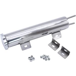 1 SET SHLPDFM Overflow Tank 14 OZ 2" X 10" Stainless Steel Radiator Coolant Overflow Puke Tank Polished Universal Fits for GM, Chevy, GMC, Cadillac, Pontiac, Buick, Ford, Chrysler, Dodge