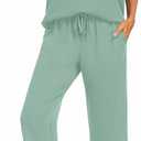 PrinStory Womens 2 Piece Lounge Sets Casual Outfits Pullover Top and Wide Leg Pants Matching Pjs Soft Pajamas Loungewear (L)