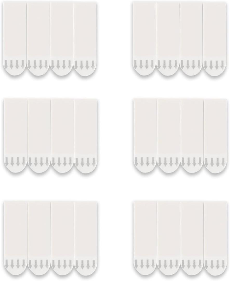 Medium Refill Strips, 64 White Heavy Duty Wall Adhesive Strips for Indoor Wall Hooks, Removable Double Sided Adhesive Strips