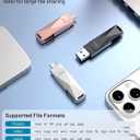 ABLAZE 64GB USB C Flash Drive, Dual USB 3.0+Type C Flash Drive Compatible with iPhone 16/15,Android Smartphone,Computer,Tablet Mac Laptop (Sliver)