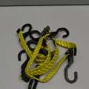 6 Pcs 18 Inch Flat Adjustable Bungee Cords with Hooks, 3X Faster to Adjust The Length, Lucky Straps Black/Yellow Heavy Duty Bungee Straps for Cargo, Bike, Cart, Tent, Truck, Camping, Outdoor, etc