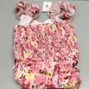GRACE KARIN 2025 Women's Summer Floral Print Dress Sleeveless Casual Flowy Sundress A Line Ruffle Wedding Guest Outfit (Medium, Pink Yellow Floral)
