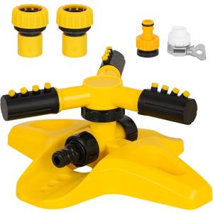 Sprinkler for Yard,360 Degree Rotary Sprinkler Upgrade Garden Grass Watering Sprinkler, Rotating Garden Sprinkler for Large Area Coverage, Lawn and Yard Sprinklers (Yellow)