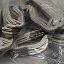 60 Pack M-Style Plastic Pants Hangers, Thin Space Saving Hanger with Rubber Pads and 360 Hook - Non Slip Clothes Hangers, Closet Organizer for Camisole, Tank Top, Dresses, Skirt - Gray