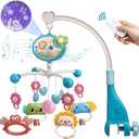 Baby Musical Crib Mobile with Timing Function Projector Lights,StandAlong Rattles and 150 Melodies Music Box with Remote Control for Newborn 024 Months