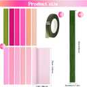 Chrisfall 12 Rolls Crepe Paper Rolls 12 Colors Wide Crepe Paper Streamer Assorted Streamers with Floral Stem Wire and Green Floral Tapes for Birthday Party Ornament (8 Feet X 10 Inch,Pink Colors)