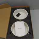 Dog Bowls Ceramic for Small Medium Dogs - 3-Cup Dual Food & Water Bowl Set with Acacia Wood Stand, Non-Slip Anti-Tip Elevated Design (Fireworks+Clover)