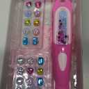 Hair Gem Stamper Kit,Bling Hair Jewels for Girls, Hair Styling Tool with Reusable Shining Diamonds, Christmas Birthday Arts & Crafts Gift for 5-12 Year Old Girl (Pink)