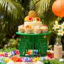 Lallisa 12" Palm Tropical Cake Stand for Hawaiian Party Cupcake Stand Jungle Luau Decorations Hawaiian Cupcake Holder for Tropical Themed Safari Zoo Birthday Party Favor Supplies