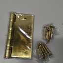 Komsen 3 Pack Ball Bearing Door Hinges,4in x 4in Door Hinges,Heavy Duty Stainless Steel Door Hinges for Exterior & Interior Doors,Smooth and Quiet, Non Removable Pin (Gold)