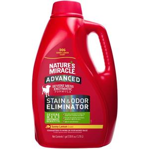 Natures Miracle Advanced Stain & Odor Eliminator, Sunny Lemon Scent, Severe Mess Enzymatic Formula For Tough Pet Messes, 1 Gallon