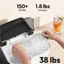 EUHOMY Nugget Ice Maker Countertop with Handle, Ready in 6 Mins, 38lbs/Day, Removable Top Cover, Self-Cleaning, Portable Chewable Ice Maker with Basket, Scoop, for Home/RV/Party/Camping (Black)